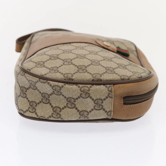 GUCCI GG Supreme Web Sherry Line Clutch Bag PVC Beige Red 89 01 034 Auth fm3793 - Picture 3 of 16